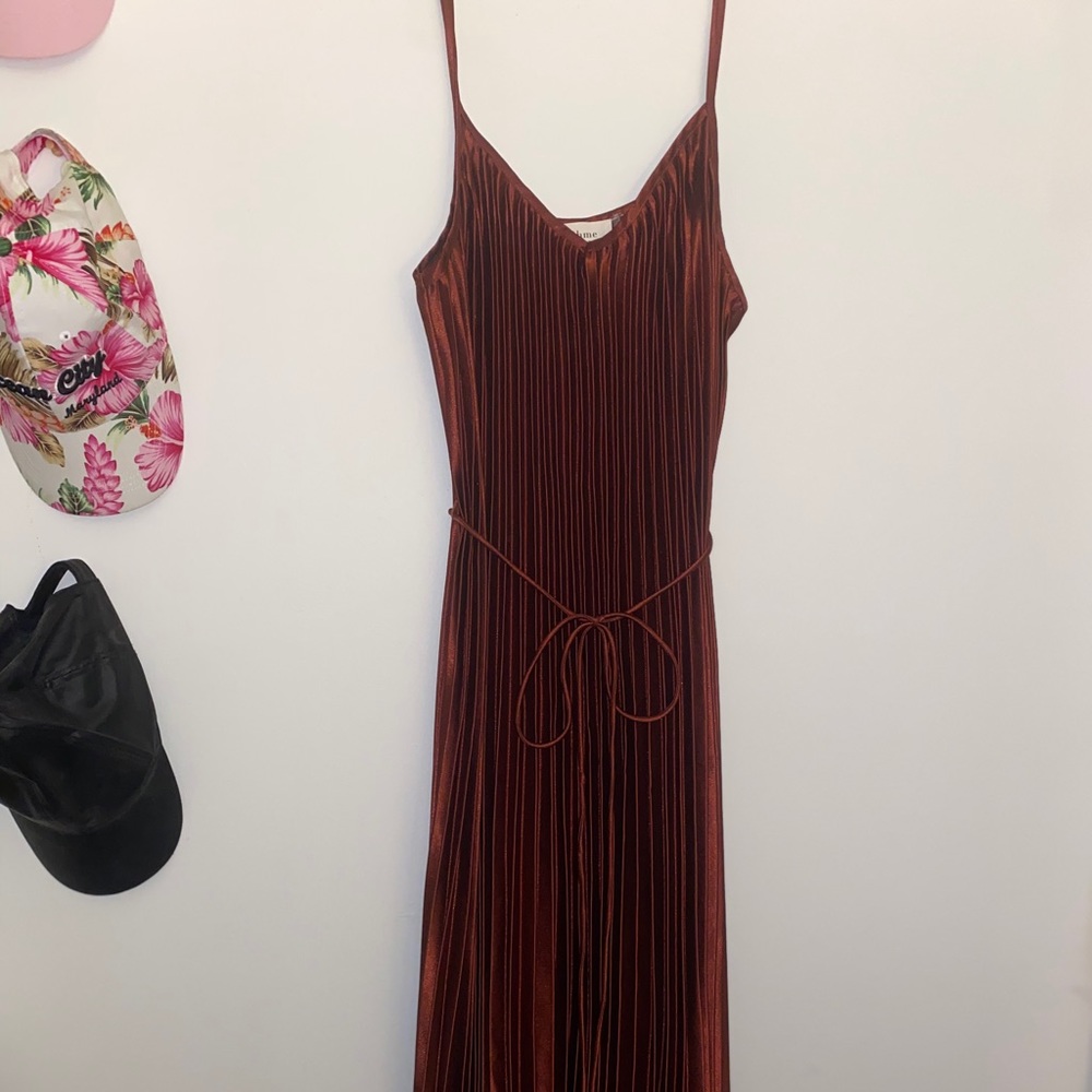 Böhme Burgundy Accordion Dress